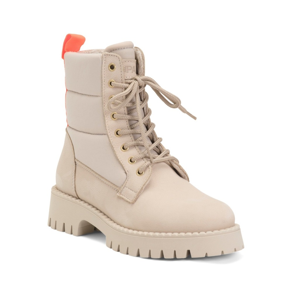 SIZE 5 PAJAR Leather Kaj Waterproof Lace Up Boots WINTER CREAM PORTUGAL